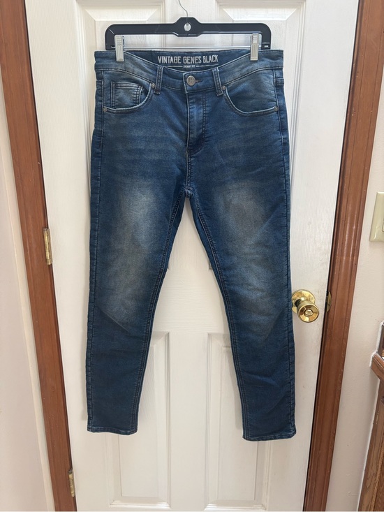Vintage Genes Black Other - Vintage Genes Black Men’s Slim Skinny Jeans in Dark Blue
